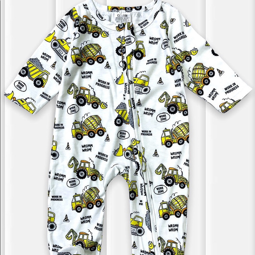 Work in progress construction Footie pajama